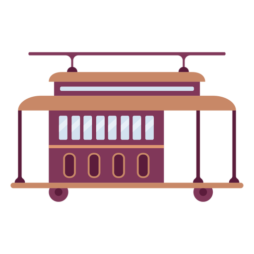 Trolley vehicle flat PNG Design