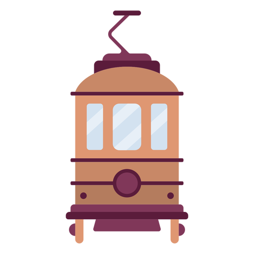 Trolley vehicle front flat PNG Design