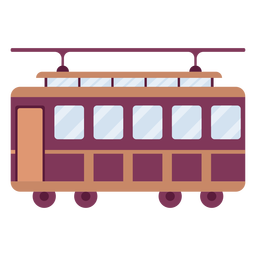 Trolley vehicle side flat PNG Design