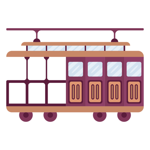 Plano de vehículo tranvía vintage Diseño PNG