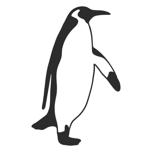 Silueta de pingüino caminando