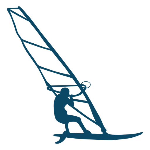 Water sport windsurfing silhouette PNG Design