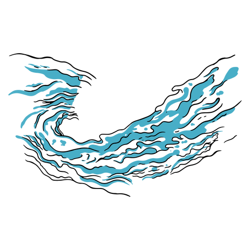 Wave water hand drawn water PNG Design