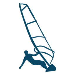 Windsurfing Action Silhouette PNG-Design