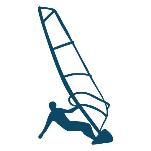 Windsurfing action silhouette PNG Design