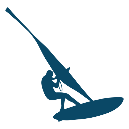 Silueta de hombre de windsurf Diseño PNG