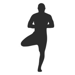 Stehende Silhouette des Yoga-Posenbaums PNG-Design