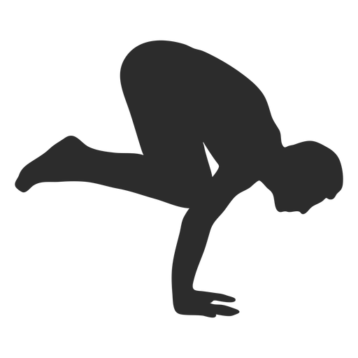 Yoga crane crow silhouette