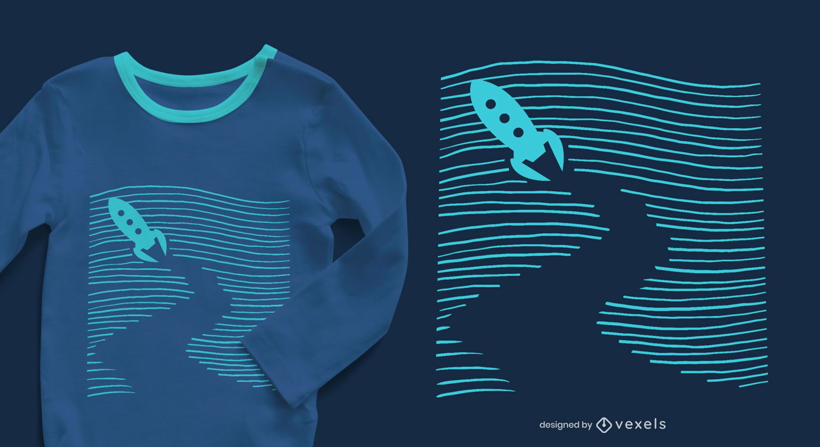 Diseño de camiseta Rocketship Path