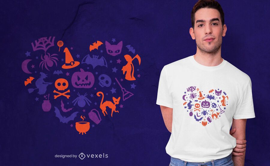 Halloween heart t-shirt design Halloween heart t-shirt design