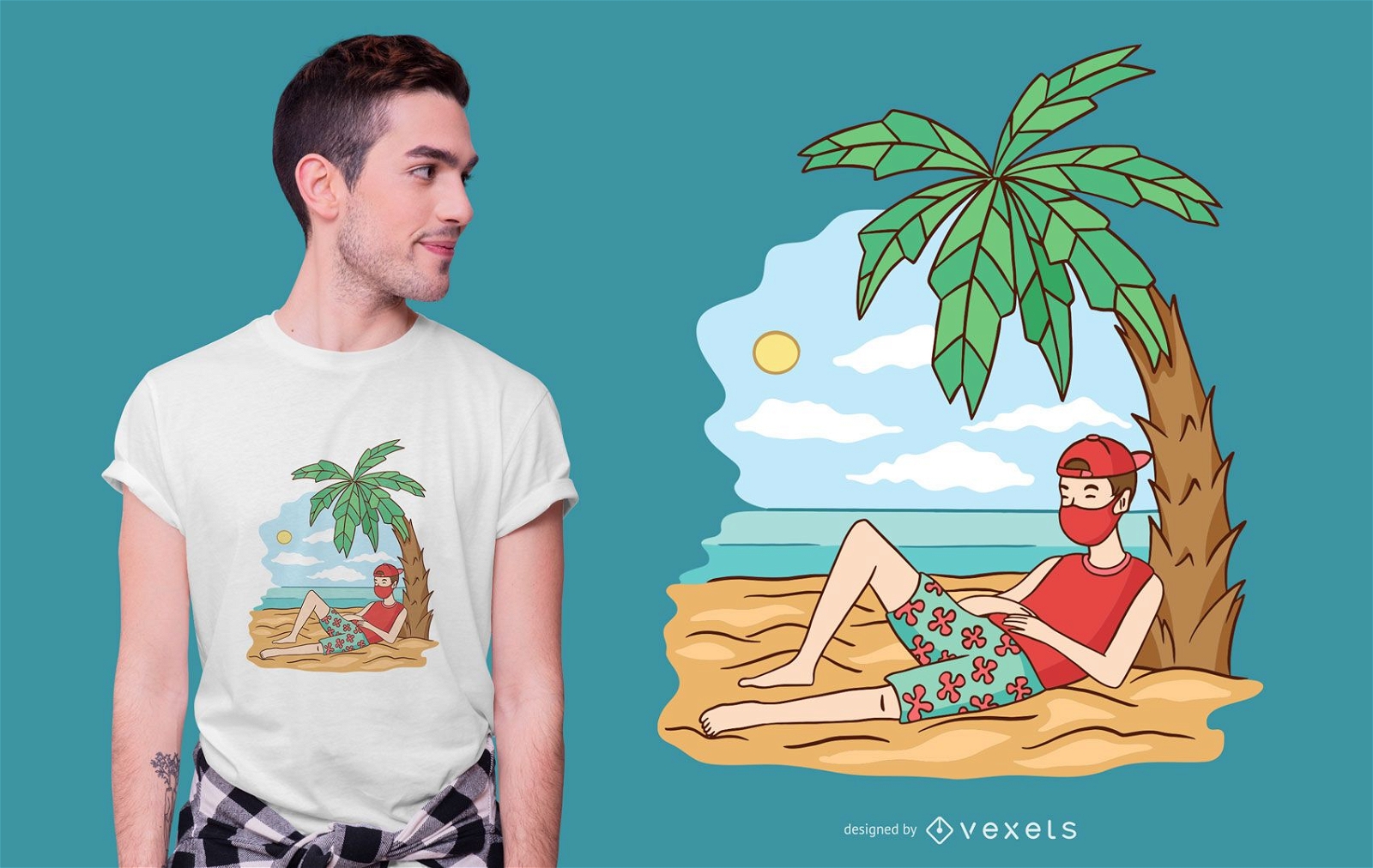 Design de camisetas de férias em quarentena