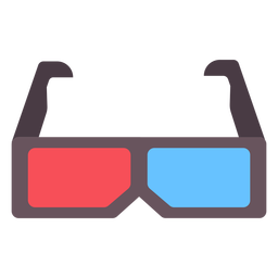 Icono plano de gafas de película 3d Diseño PNG