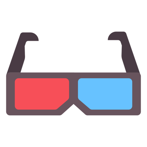 Flache Ikone der 3D-Filmbrille PNG-Design
