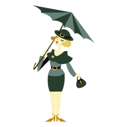 Mulher guarda-chuva Art Déco Desenho PNG