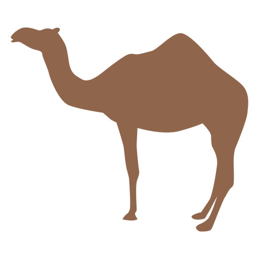 Silhueta marrom de perfil de camelo Desenho PNG