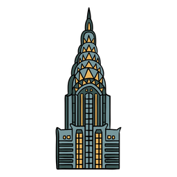 Chrysler Gebäude Art Deco Illustration PNG-Design