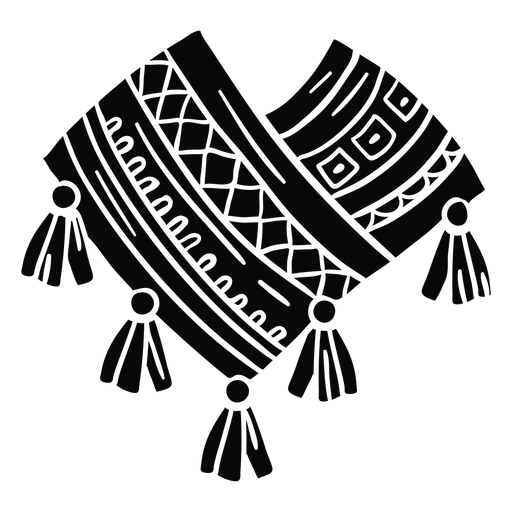 Colorful andean clothing black PNG Design