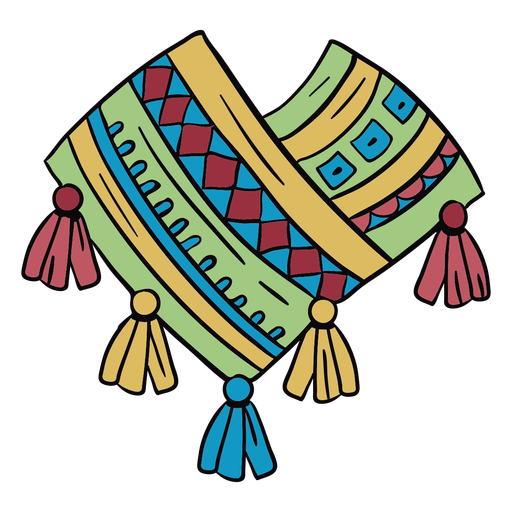 Ilustração de roupas andinas coloridas Desenho PNG