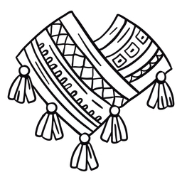 Colorful andean clothing stroke Transparent PNG