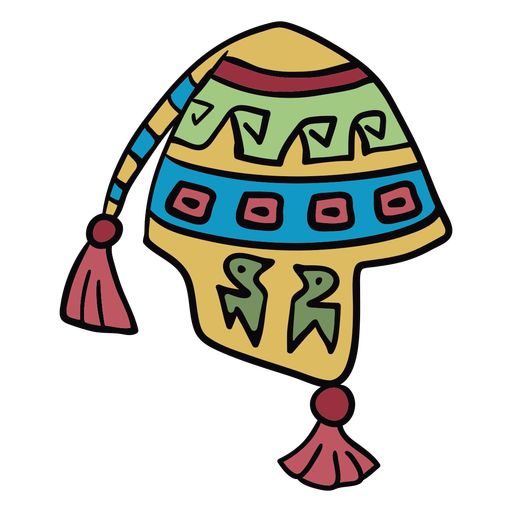 Ilustraci?n colorida del sombrero andino Diseño PNG