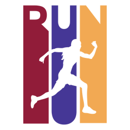 Colorful run runner badge PNG Design