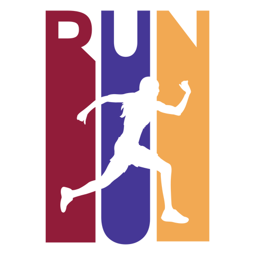 Colorful run runner badge