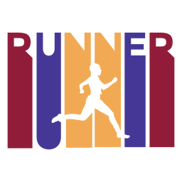 Colorful runner badge PNG Design
