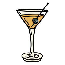 Schmutziges Cocktailgetränk Olivenillustration PNG-Design