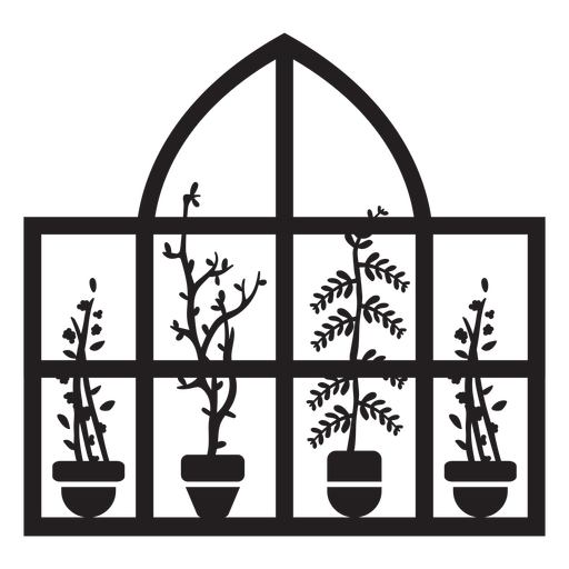 Kuppel rechteckige Fensterpflanzen PNG-Design