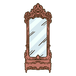 Kommode Spiegel verzierte Illustration PNG-Design