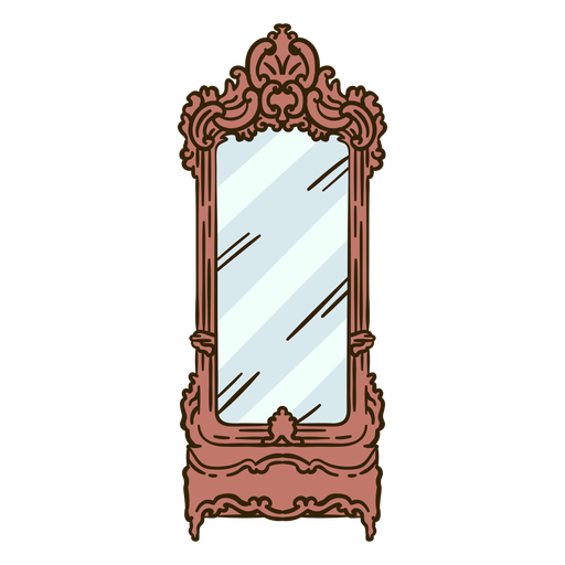 Tocador espejo adornado ilustración Diseño PNG