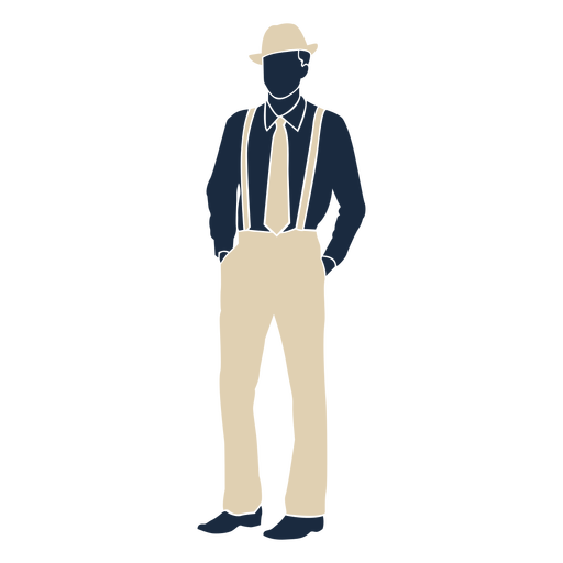 Duotone 20s man suspenders PNG Design