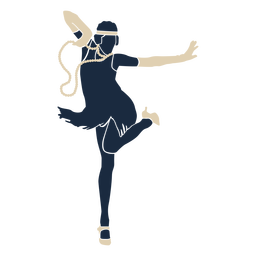 Duotono mujer diadema guantes bailando Diseño PNG Transparent PNG