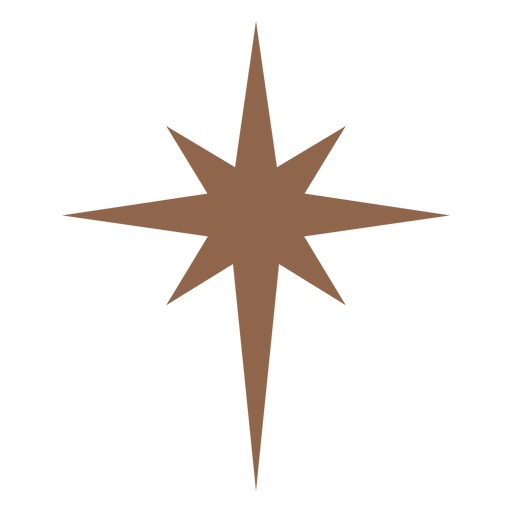 Estrella de ocho puntas marrón Diseño PNG