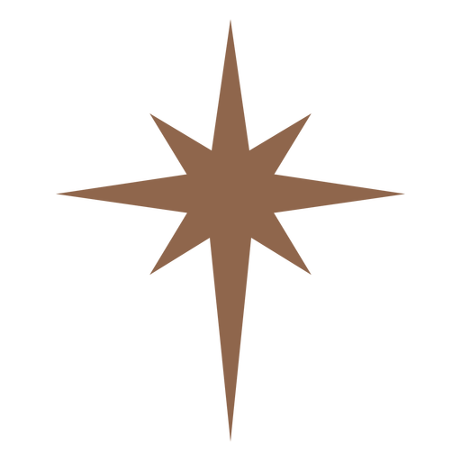 Estrella de ocho puntas marr?n Diseño PNG