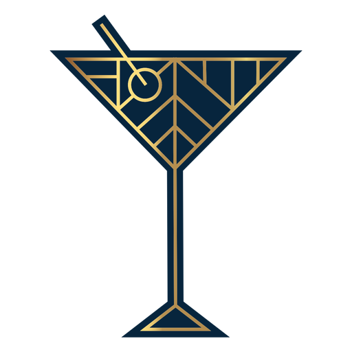 Geometric dirty cocktail glass PNG Design