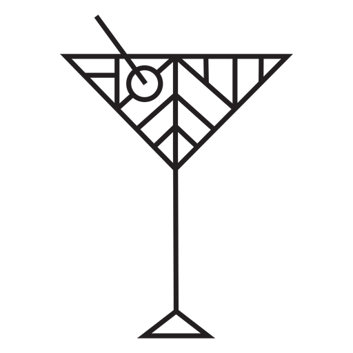 Geometric dirty cocktail glass stroke PNG Design