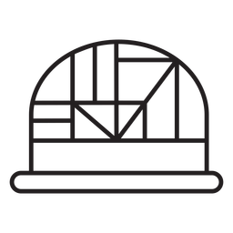 Geometric line dome hat stroke PNG Design