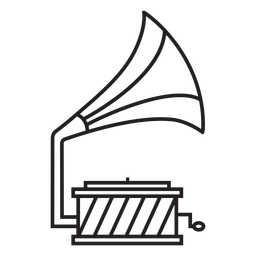 Trazo de tocadiscos de gramófono de línea geométrica Diseño PNG