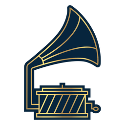 Geometric line gramophone record player PNG Design