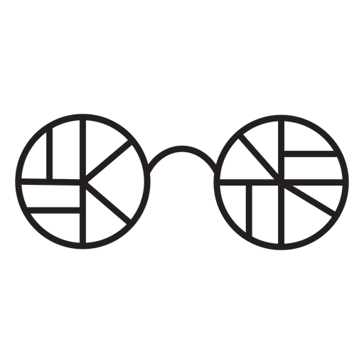 Trazo de gafas redondas de línea geométrica Diseño PNG
