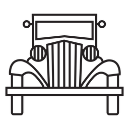 Traço de vista frontal de carro antigo de linha geométrica Desenho PNG