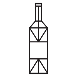 Geometric line wine bottle stroke PNG Design