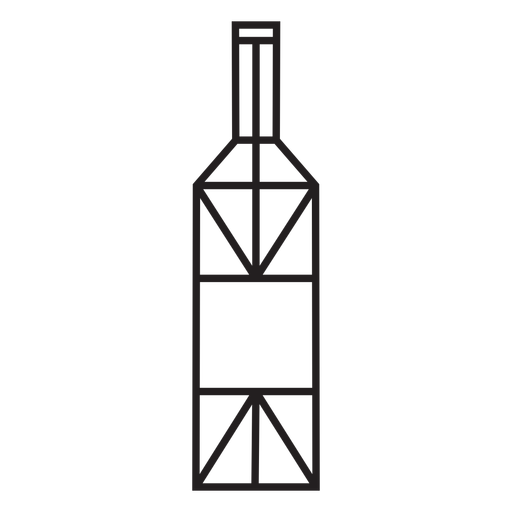 Geometric line wine bottle stroke - Transparent PNG & SVG vector file