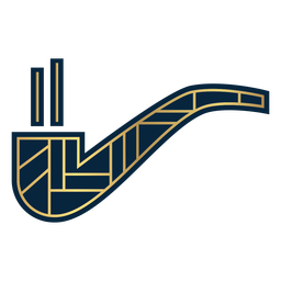 Geometric smoke pipe gold PNG Design