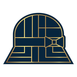 Sombrero cloché mujer geométrico dorado Diseño PNG