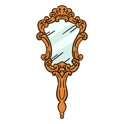 Ilustração ornamentada do espelho de mão Desenho PNG