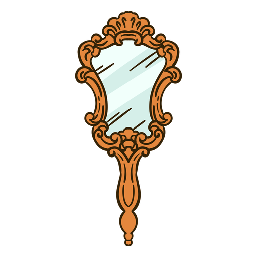 Espejo de mano adornado ilustración Diseño PNG