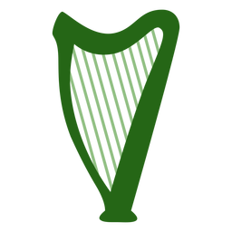 Instrumento arpa verde plano Diseño PNG