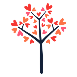 Heart Pink Tree Flat PNG & SVG Design For T-Shirts